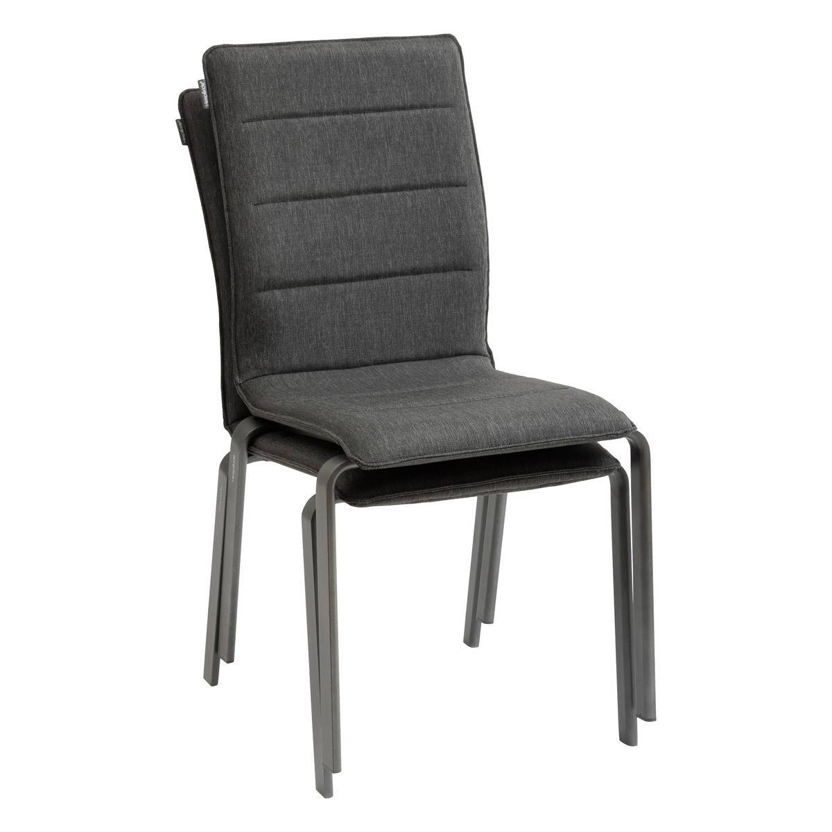 Hesperide - Chaise de jardin empilable "Diese" anthracite & graphite en aluminium traité époxy Hespéride - Image 2