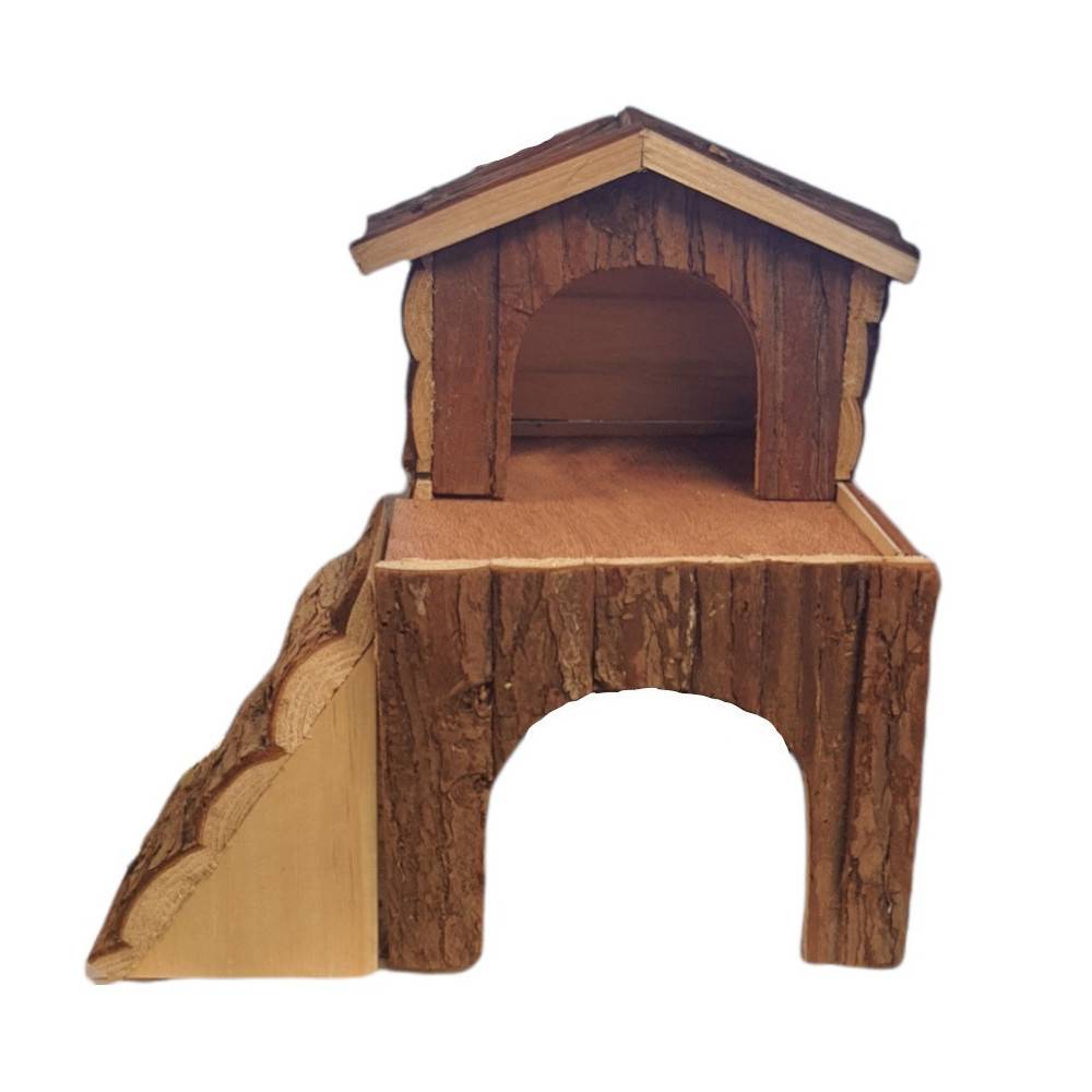 Maison Bjork en bois nature pour rongeurs - Image 1
