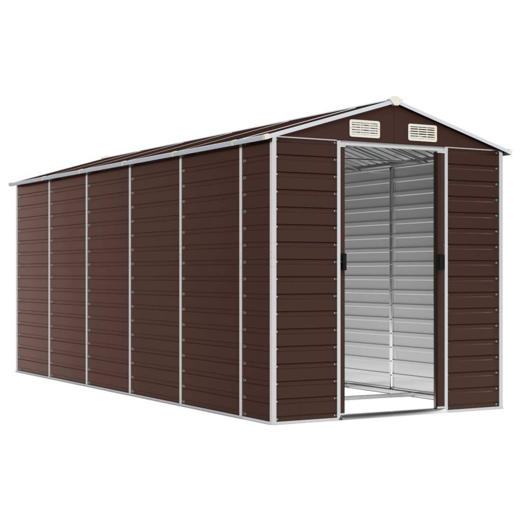 Vidaxl - Abri de jardin marron 191 x 470 x 198 cm en acier galvanisé vidaXL 3188268 - Image 9