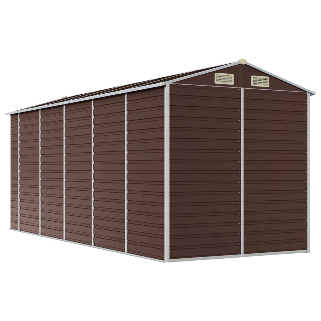 Vidaxl - Abri de jardin marron 191 x 470 x 198 cm en acier galvanisé vidaXL 3188268 - Image 8