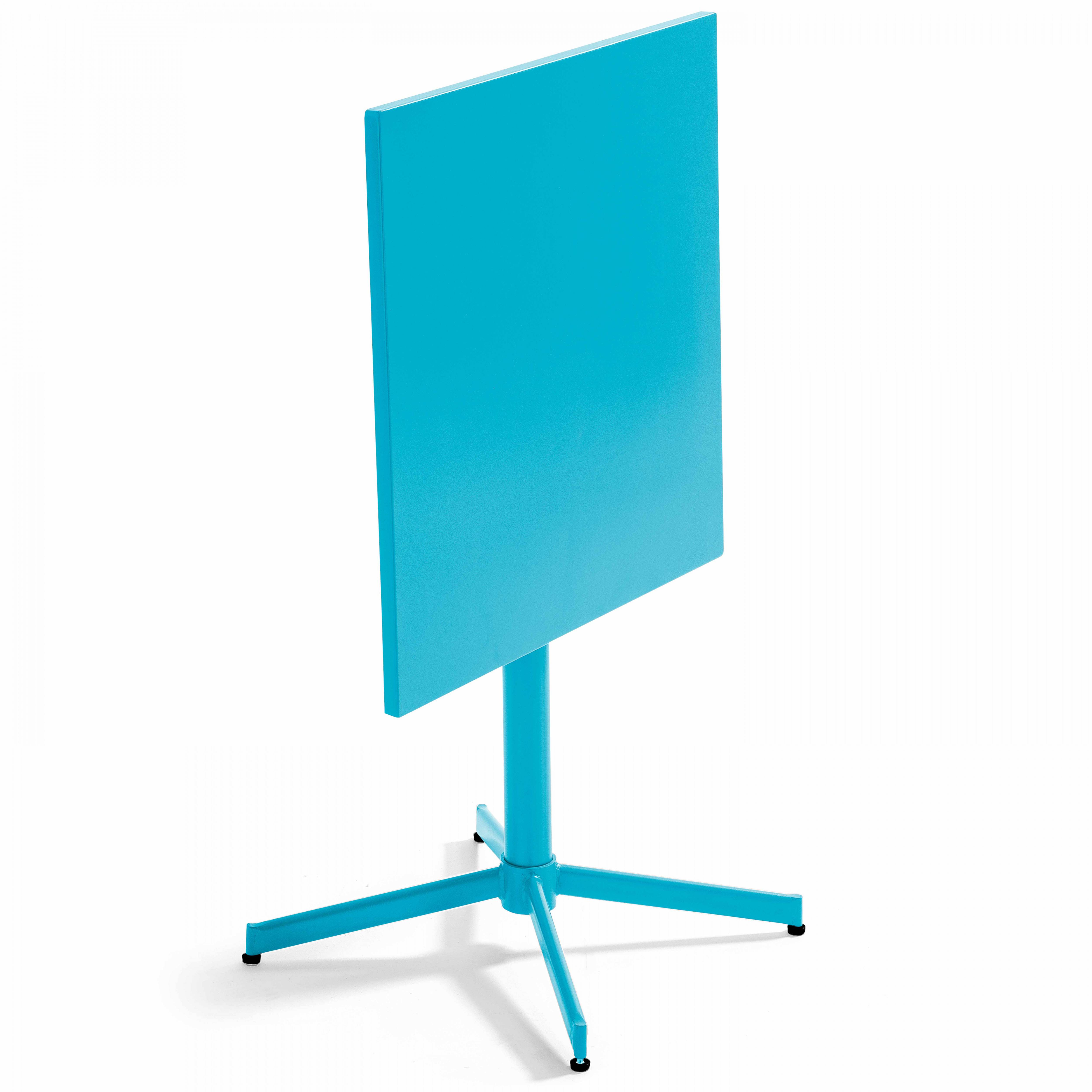 Oviala - Ensemble table de jardin carrée et 2 chaises métal bleu Palavas - Oviala - Image 5