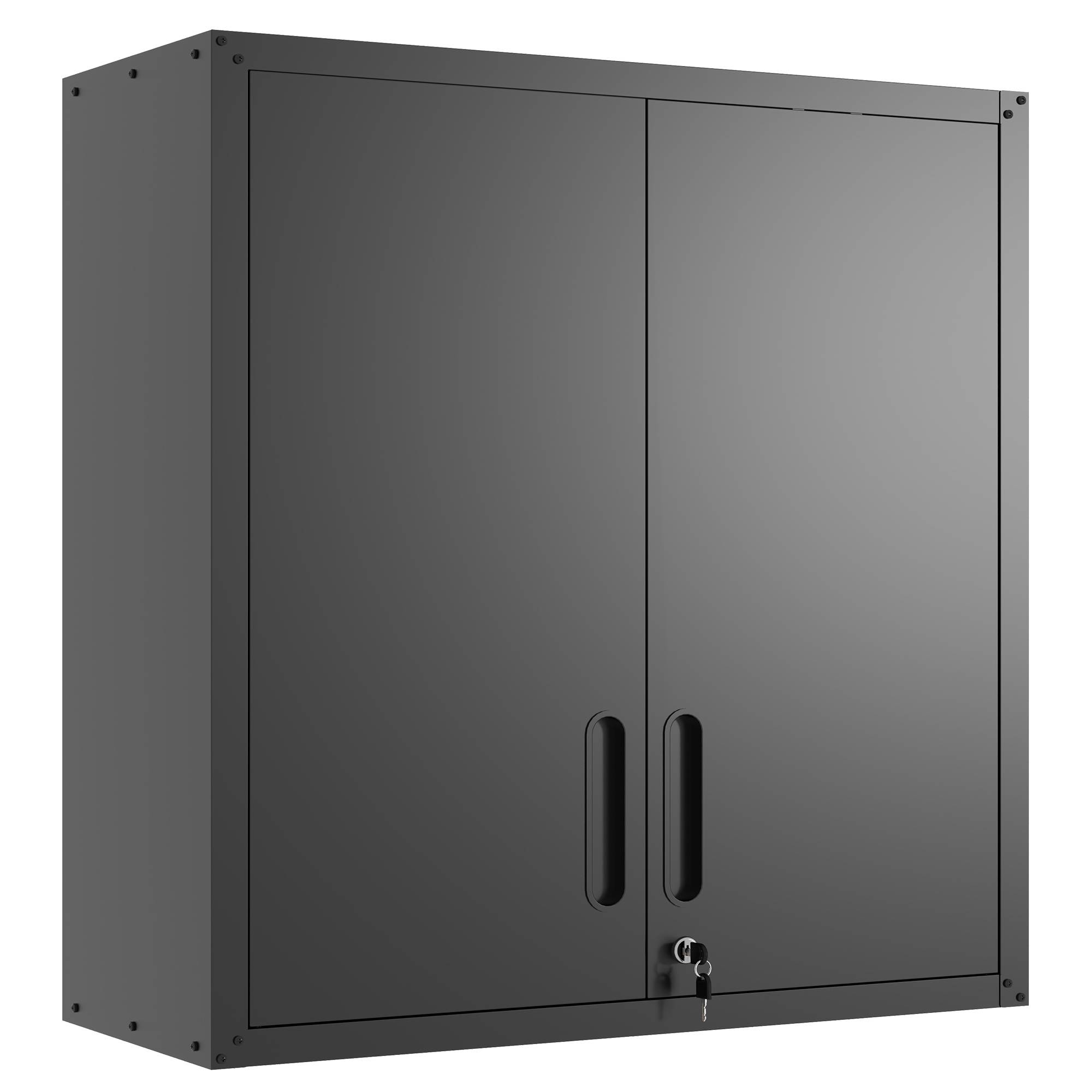 ComfortXL - Armoire Murale Métal Garage Atelier Rangement Verrouillable Noir 75x30x77cm - ComfortXL Outdoor Living - Image 2