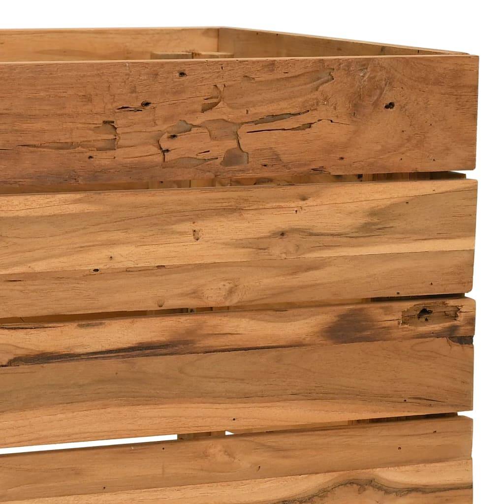 Vidaxl - Lit surélevé 100x40x38 cm bois de teck recyclé et acier vidaXL 47422 - Image 4