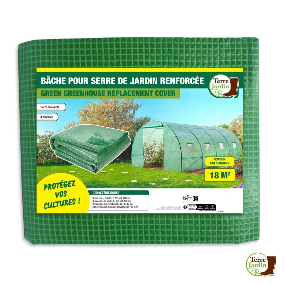 Bâche pour serre tunnel verte 6 m² Vert - Image 4