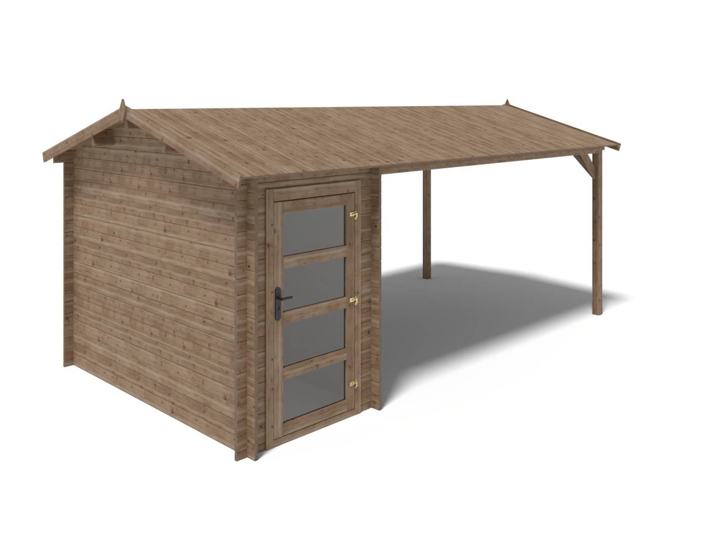 Altanka - Abri de jardin en bois - 1.5x3 m avec extension de 4x2.76 m - 15.56 m²- Traité - DOM673+DOS194 - ALTANKA - Image 9
