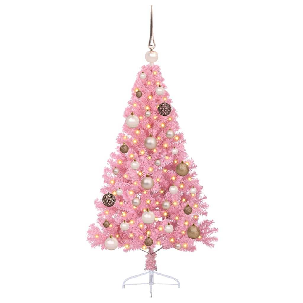 ComfortXL - Petit Sapin de Noël Artificiel Rose 120 cm Prêt à Décorer, 150 LED et Boules Fournies – ComfortXL Outdoor Living - Image 3