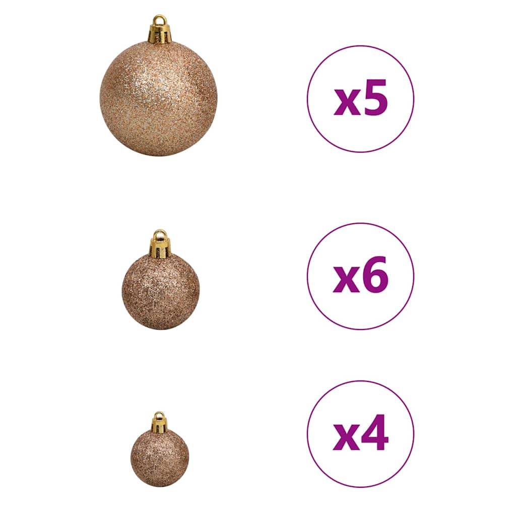 ComfortXL - Petit Sapin de Noël Artificiel Rose 120 cm Prêt à Décorer, 150 LED et Boules Fournies – ComfortXL Outdoor Living - Image 7