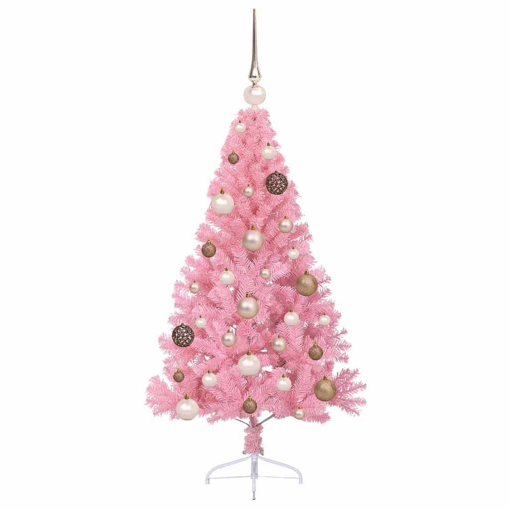 ComfortXL - Petit Sapin de Noël Artificiel Rose 120 cm Prêt à Décorer, 150 LED et Boules Fournies – ComfortXL Outdoor Living - Image 4