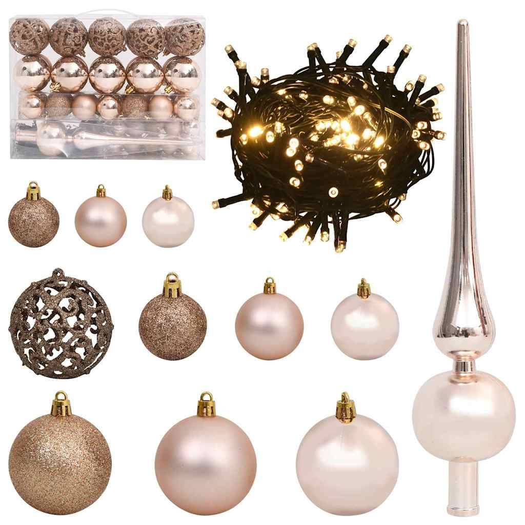 ComfortXL - Petit Sapin de Noël Artificiel Rose 120 cm Prêt à Décorer, 150 LED et Boules Fournies – ComfortXL Outdoor Living - Image 6