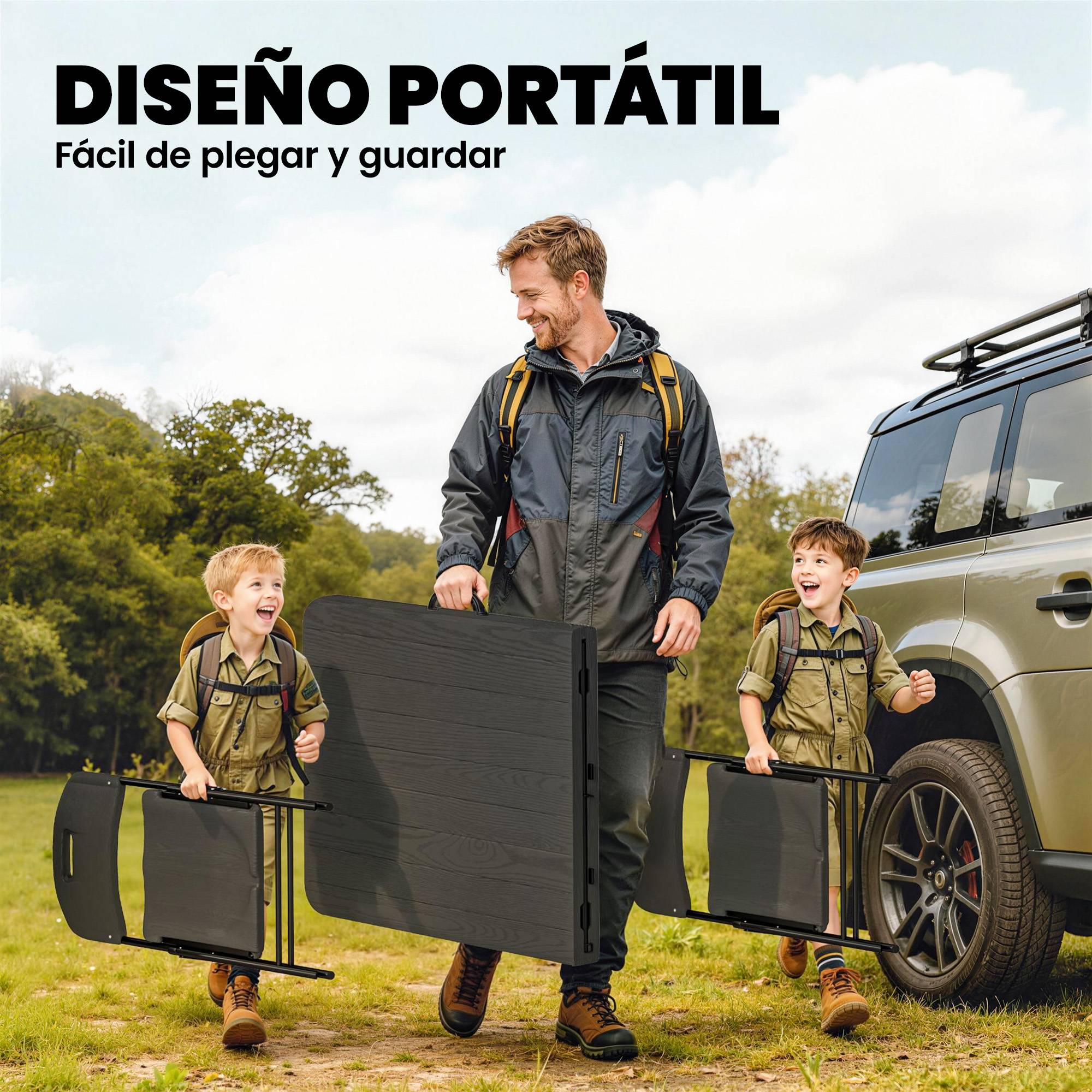 ComfortXL - Ensemble table et chaises camping HDPE métal pour pique-nique pliable valise 180cm - ComfortXL Outdoor Living - Image 8