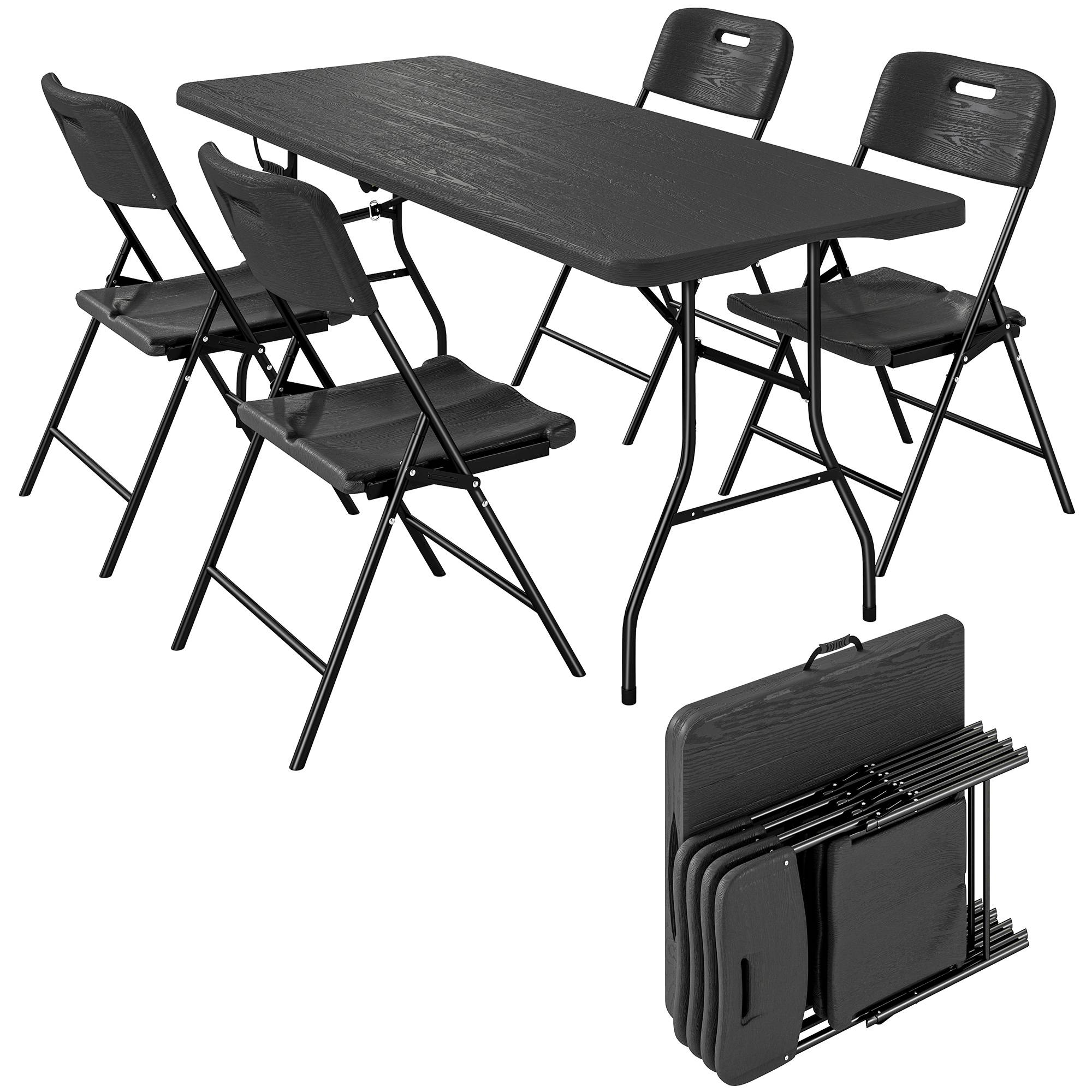 ComfortXL - Ensemble table et chaises camping HDPE métal pour pique-nique pliable valise 180cm - ComfortXL Outdoor Living - Image 1