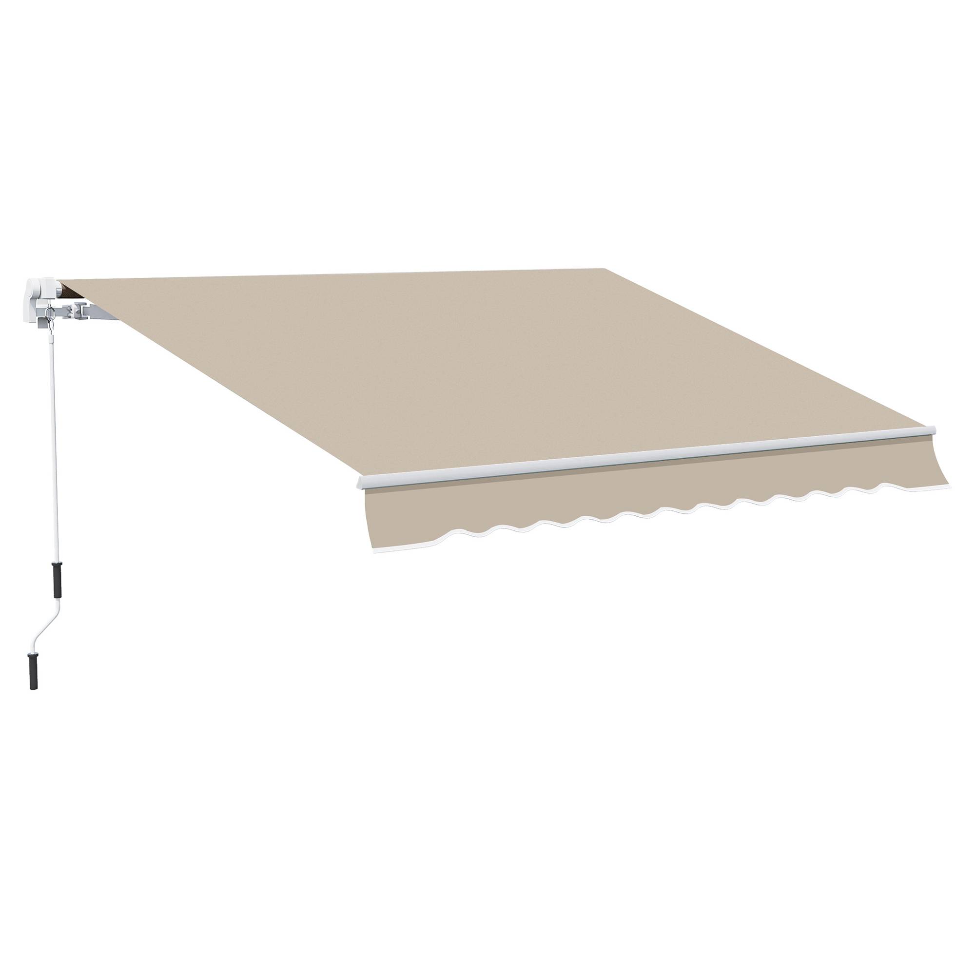 Store banne manuel 395x245 cm,manivelle,angle 45-85°,alu/polyester 280g,UV,beige - Image 1