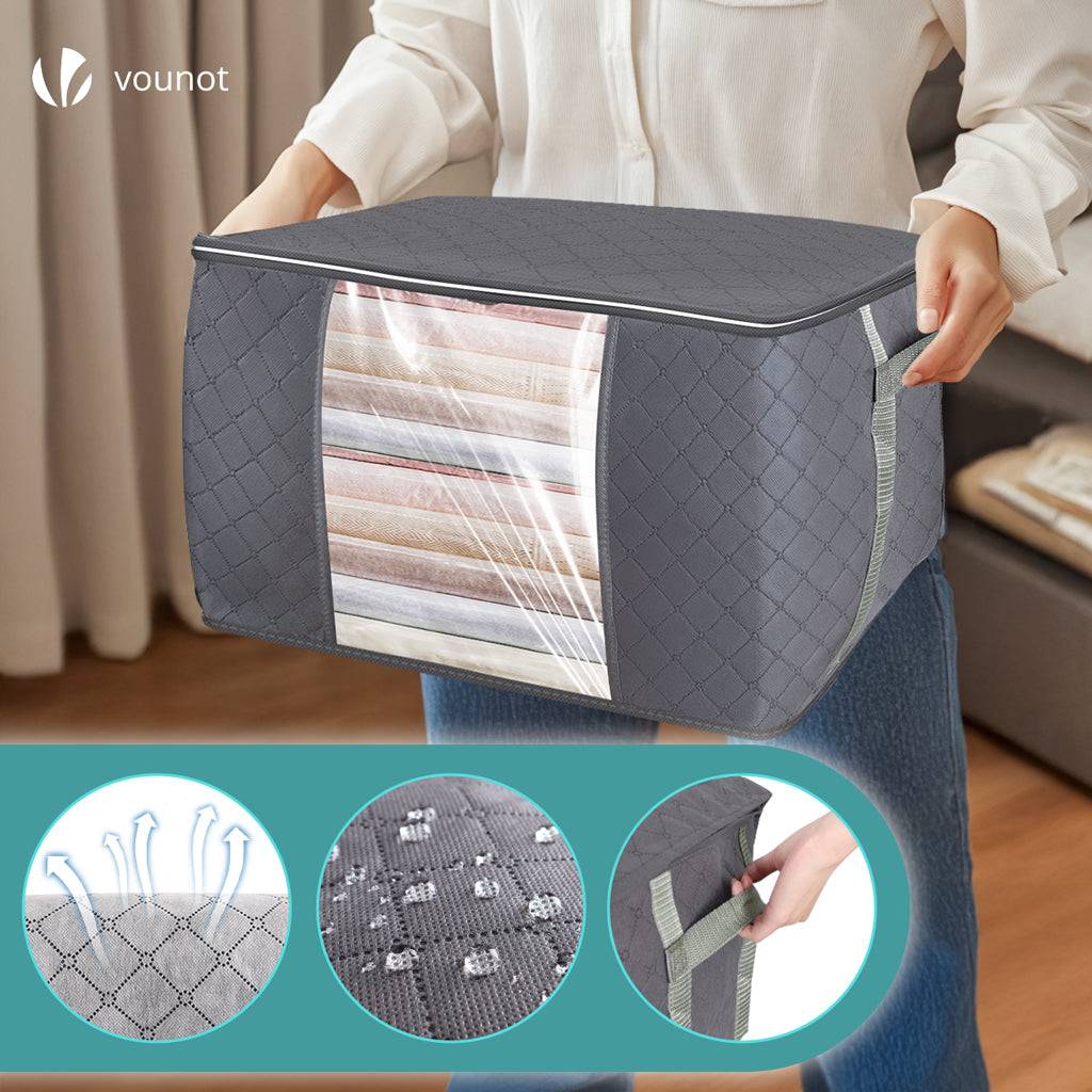 Lot de 7 sac de rangement sous vide Non Tisse XXL gris - Image 5