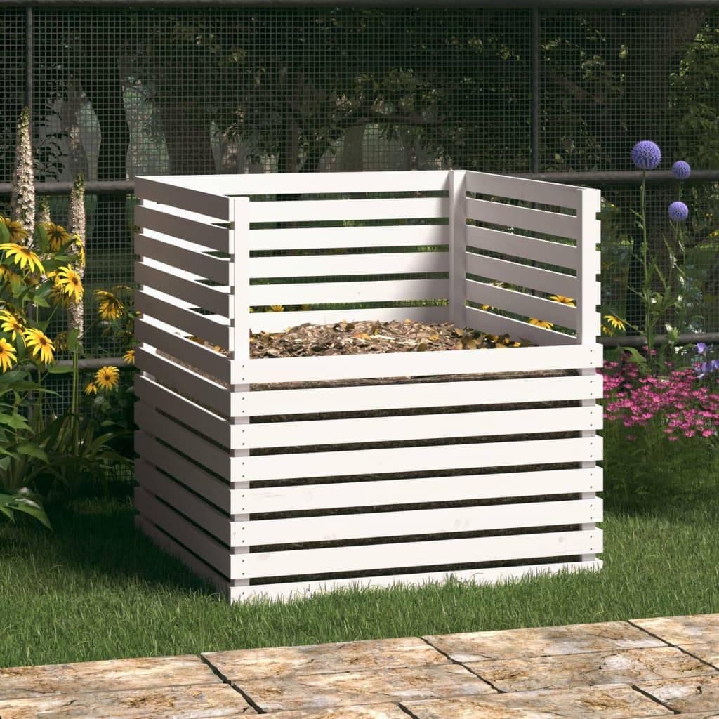 PANGIVO - Composteur bois de pin blanc 100 x 100 x 102 cm - PANGIVO