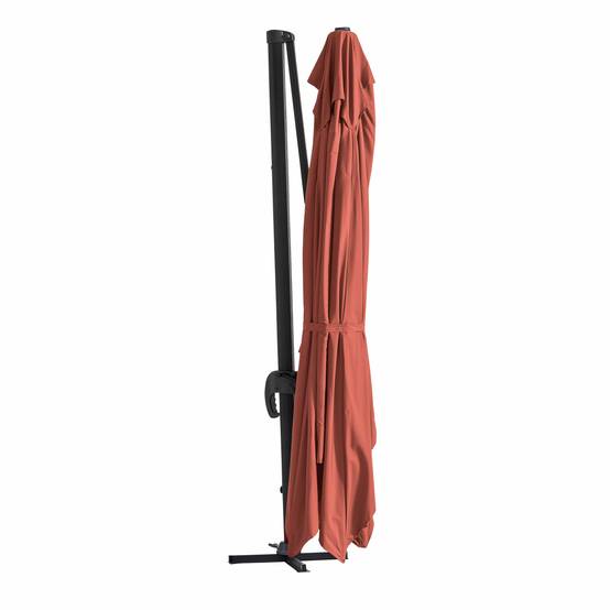 Oviala - Parasol déporté 3x4m inclinable rotatif + 4 dalles lestées terracotta Caserta - Oviala - Image 4