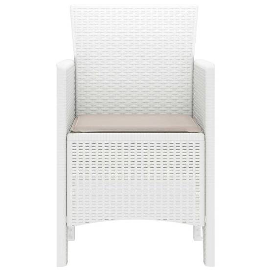 Lot De 4 Chaises De Jardin - Fauteuils De Jardin Blanc 53 x 49 x 85 cm PP - Image 6