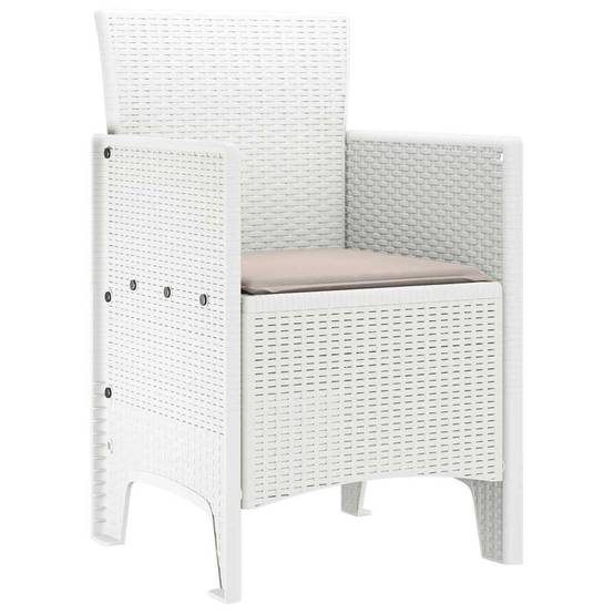 Lot De 4 Chaises De Jardin - Fauteuils De Jardin Blanc 53 x 49 x 85 cm PP - Image 4