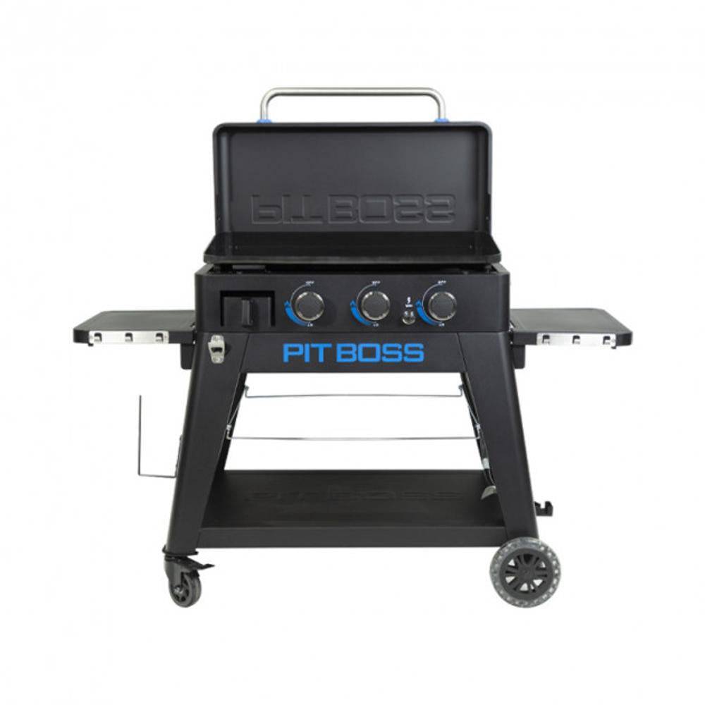 Pit Boss - Plancha à gaz fonte Pit Boss Ultimate 3 brûleurs 75 x 46 chariot + couvercle - Image 2