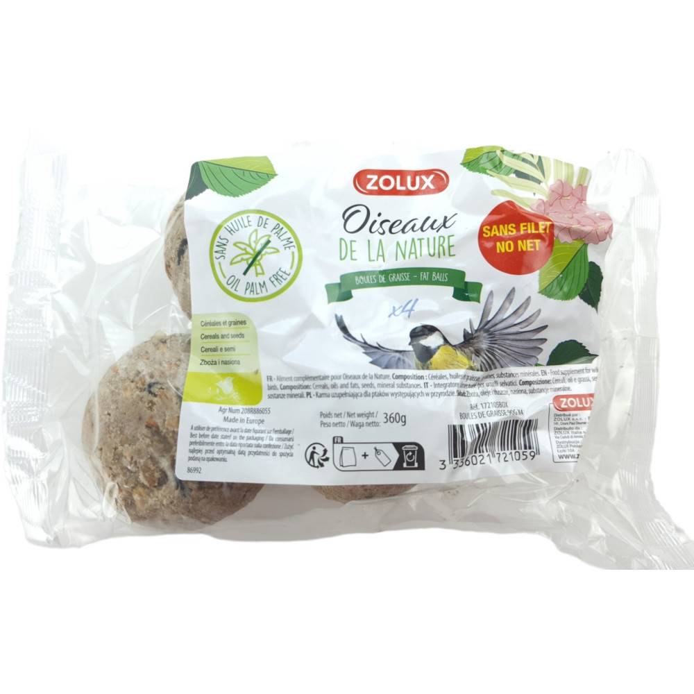 Zolux - zolux - 4 Boules de graisse de 90 gr toutes saisons pour oiseaux - Image 2