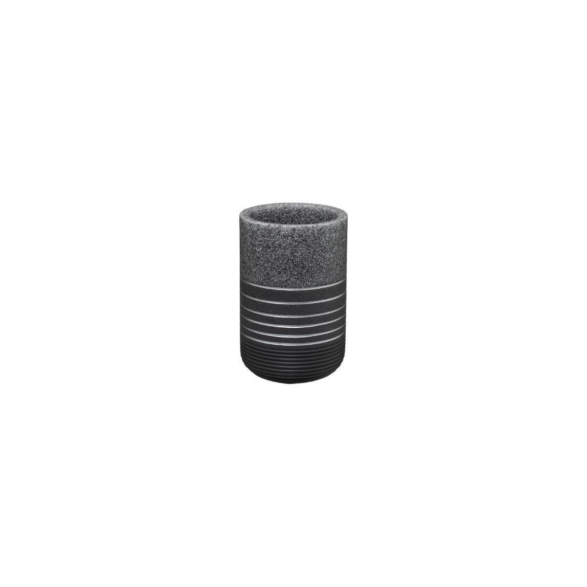 Gobelet Salle de Bain en Résine "Venty" 11cm Gris