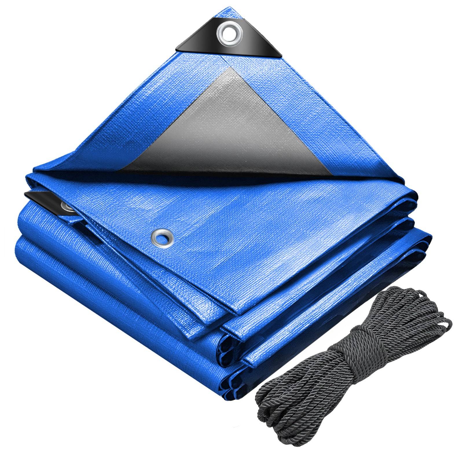 Bâche De Protection Imperméable 3x7m 60g/m² Bleue - Œillets Renforcés Pour Extérieur Et Intérieur
