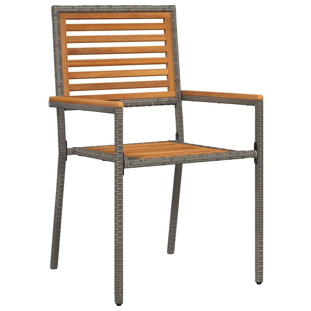 Ensemble Table et Chaises de Jardin 6 Places en Poly Rotin Empilable pour Extérieur Gris – ComfortXL Outdoor Living - Image 6