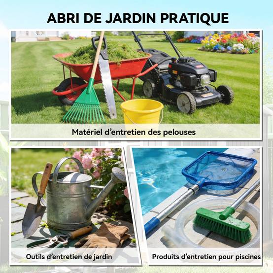 Abri de Jardin en Métal Adossable Toit Incliné 2 Grilles d'Aération Anti-UV 163 x 90 x 179 cm - Image 6