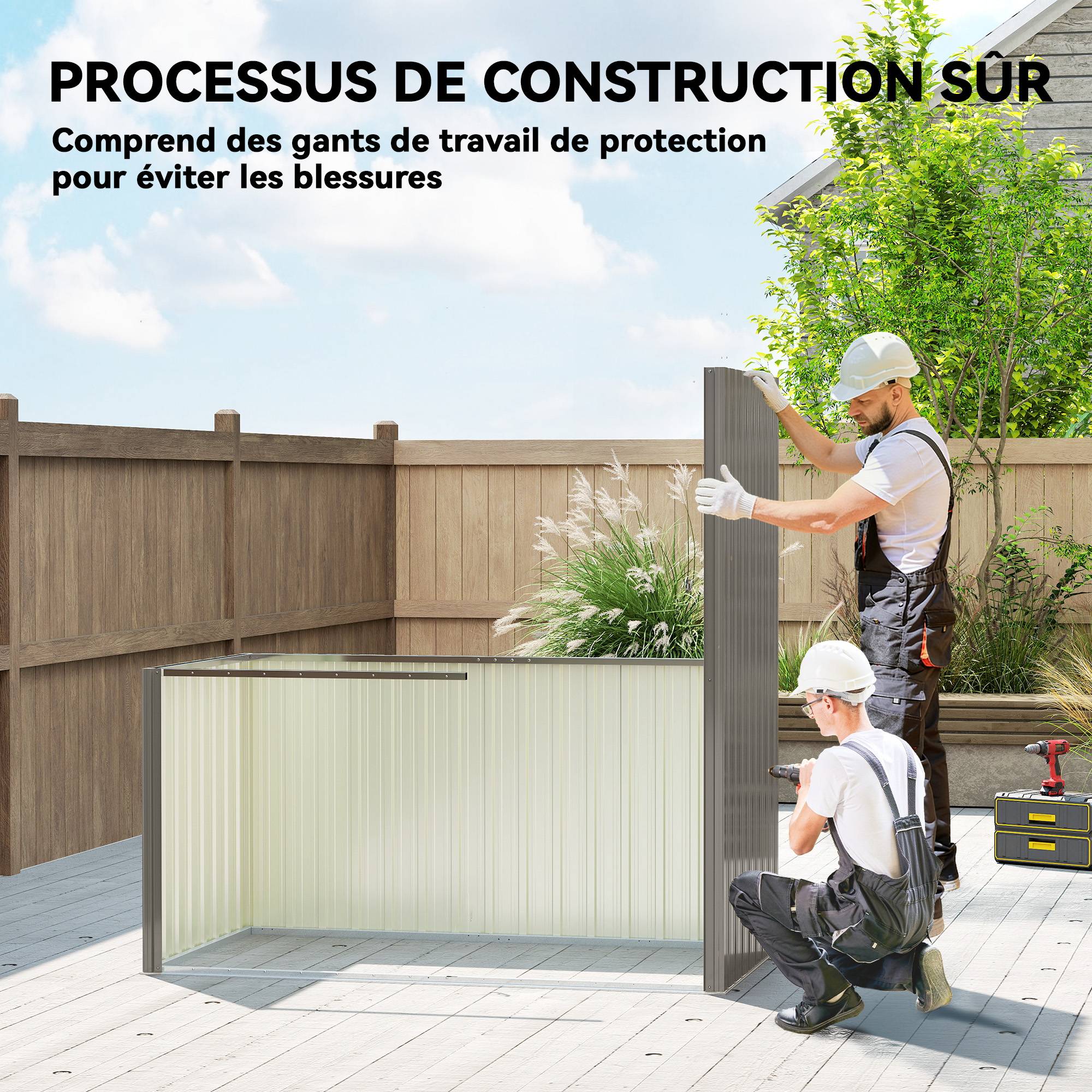 Abri de Jardin en Métal Adossable Toit Incliné 2 Grilles d'Aération Anti-UV 163 x 90 x 179 cm - Image 10