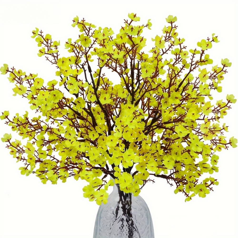 Lot de 10 Fleurs Artificielles Gypsophile Noir et Jaune - Décoration Mariage et Intérieur Sans Entretien - Lytech - Image 1