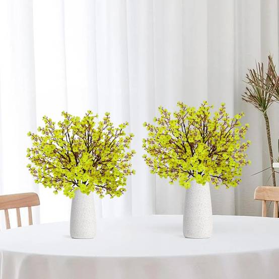 Lot de 10 Fleurs Artificielles Gypsophile Noir et Jaune - Décoration Mariage et Intérieur Sans Entretien - Lytech - Image 3