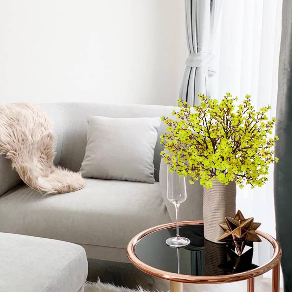 Lot de 10 Fleurs Artificielles Gypsophile Noir et Jaune - Décoration Mariage et Intérieur Sans Entretien - Lytech - Image 4