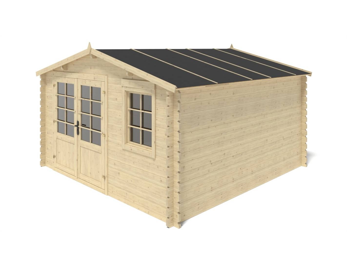 Altanka - Abri de jardin en bois - 15.21m2 - 3.9x3.9m - Ep. 40mm - Couleur: naturel - DOM658 - ALTANKA - Image 5