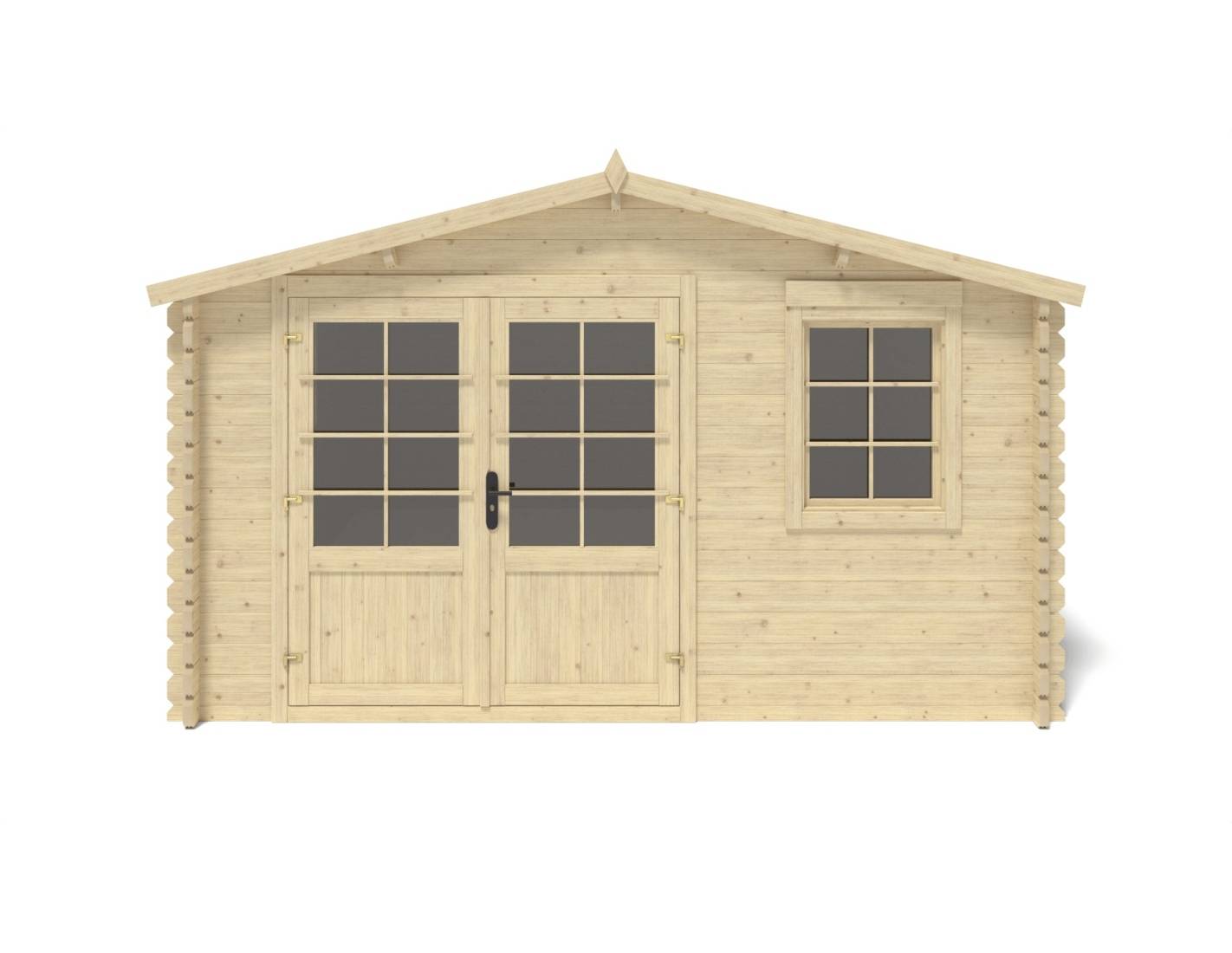 Altanka - Abri de jardin en bois - 15.21m2 - 3.9x3.9m - Ep. 40mm - Couleur: naturel - DOM658 - ALTANKA - Image 2
