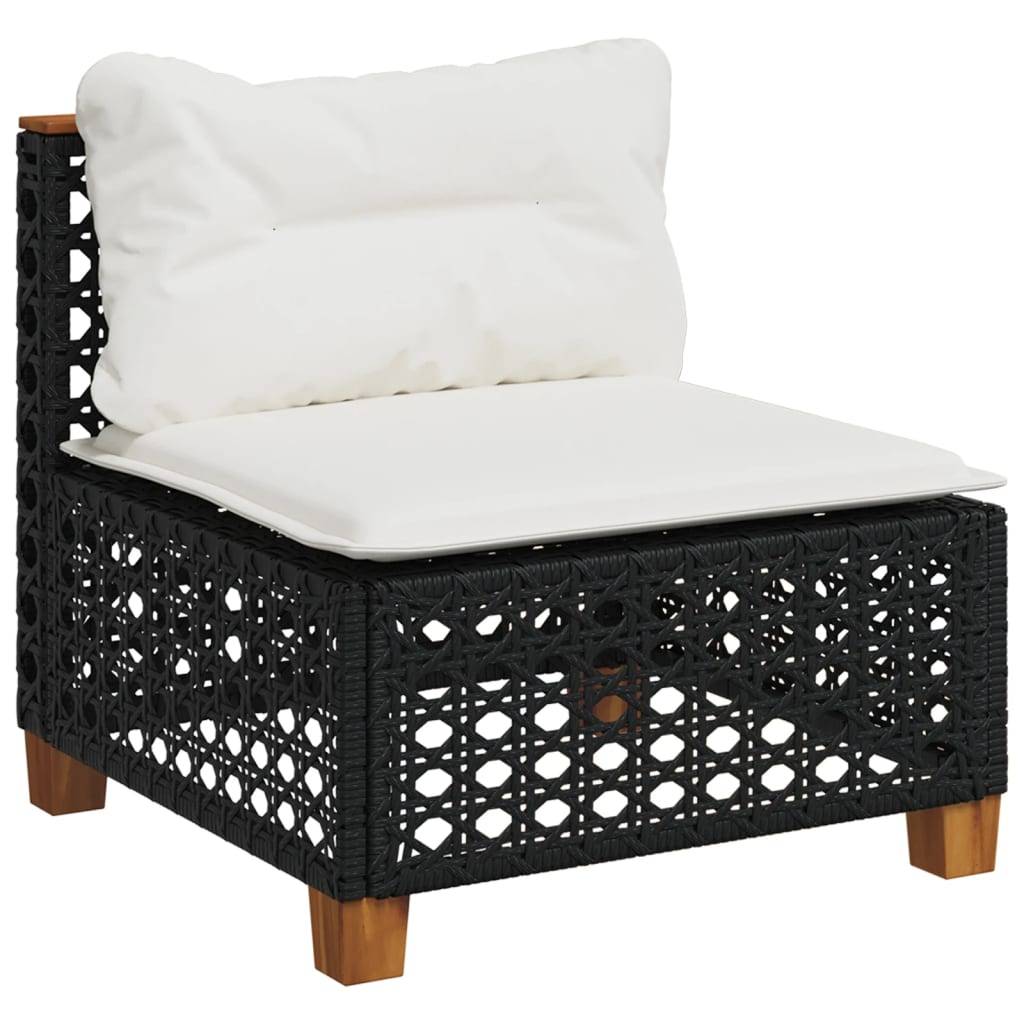 Vidaxl - Salon de jardin 8 pcs avec coussins noir résine tressée vidaXL 3261752 - Image 8