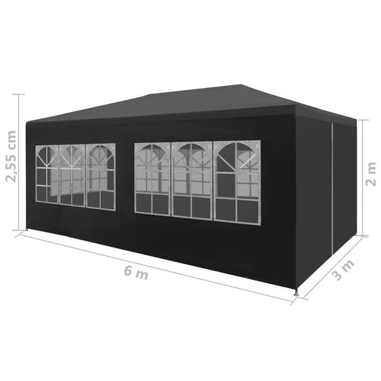 Tente de réception - Tonnelle de jardin - Barnum 3x6 m Anthracite - MEUBLE PRO - Image 8