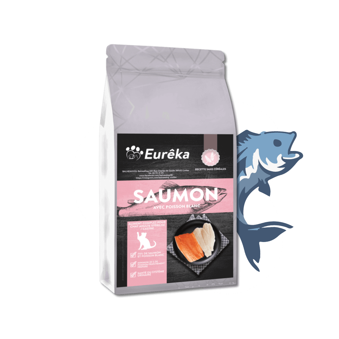 Croquettes chat adulte holistic sans céréales - Saumon avec poisson blanc - 1.5 Kg - Image 1