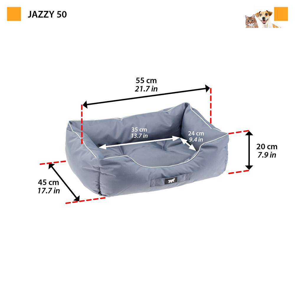 Ferplast - Ferplast Panier Chien Coussin Chien Petite taille Tissu anti-rayures Lavable en machine à 30°CMatelas pour chien imperméable 55 x 45 x 20 cm.Bleu - Image 2