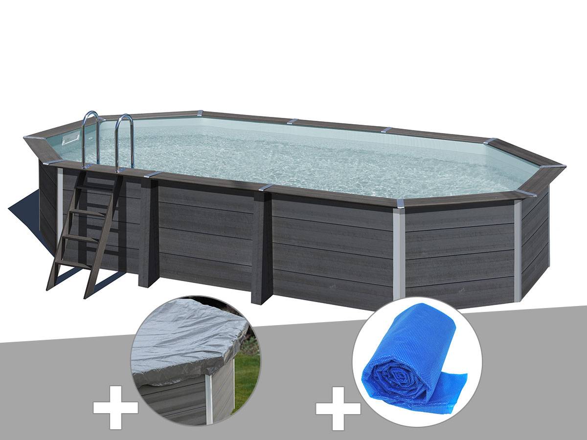 Gré - Kit piscine composite Gré Avant-Garde ovale 6,64 x 3,86 x 1,24 m + Bâche hiver + Bâche à bulles
