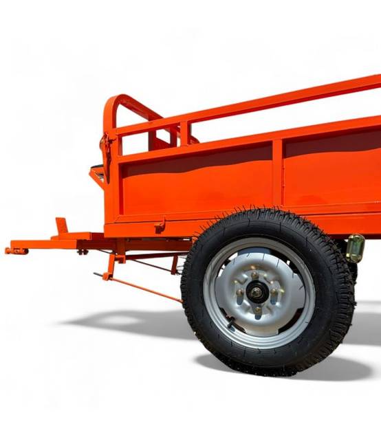 Remorque freinée 450 kg pour motoculteur toutes marques ridelles rabattables DAEWOO DATR145 - Image 2