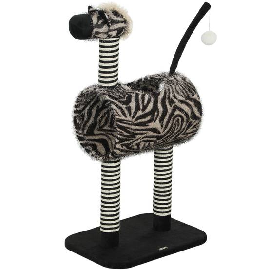 Arbre à chat en jute pour chats d'intérieur avec tunnel 93cm noir et blanc - ComfortXL Outdoor Living - Image 2