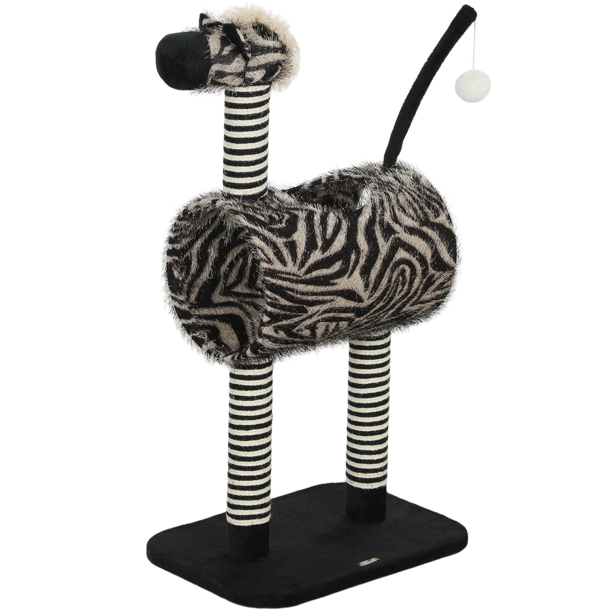 Arbre à chat en jute pour chats d'intérieur avec tunnel 93cm noir et blanc - ComfortXL Outdoor Living - Image 2