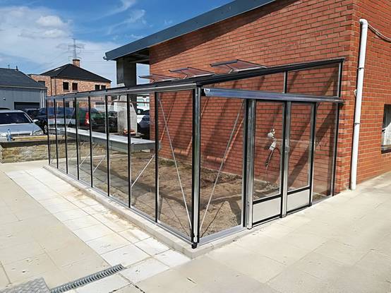 20m² - Serre en verre 4 mm securit - Euro Murale serre adossée - Alu - 20m² - ALUMINIUM - L'atelier Des Serres - Image 2