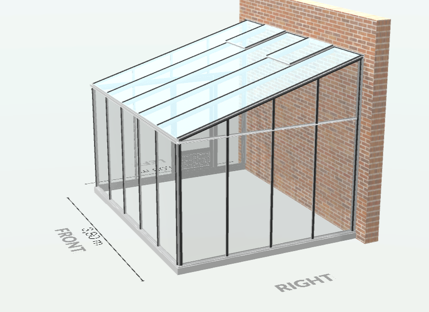 20m²  -  Serre en verre 4 mm securit  - Euro Murale serre adossée - Alu - 20m² - ALUMINIUM - L'atelier Des Serres - Image 9
