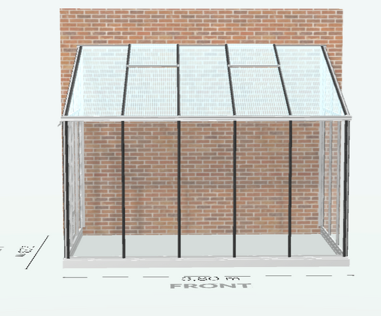 20m² - Serre en verre 4 mm securit - Euro Murale serre adossée - Alu - 20m² - ALUMINIUM - L'atelier Des Serres - Image 8