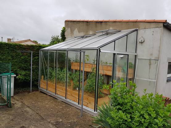 20m² - Serre en verre 4 mm securit - Euro Murale serre adossée - Alu - 20m² - ALUMINIUM - L'atelier Des Serres - Image 3