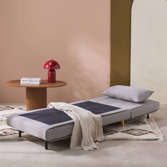 sweeek - Chauffeuse convertible tissu piétement bois 1 place gris Guest | sweeek - Image 6