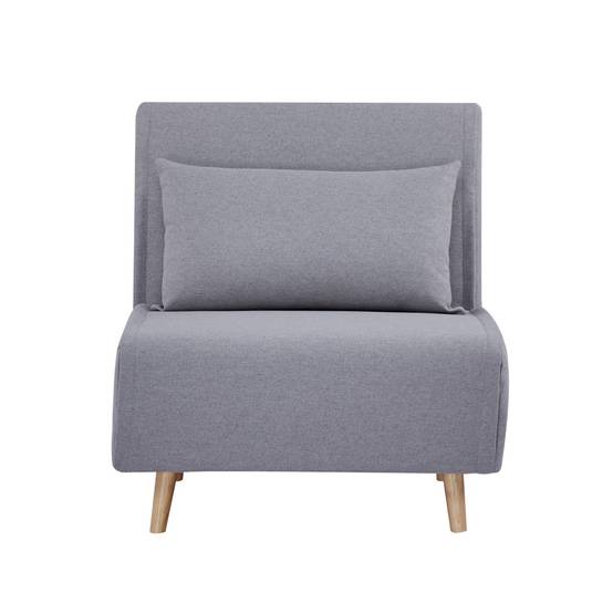 sweeek - Chauffeuse convertible tissu piétement bois 1 place gris Guest | sweeek - Image 7