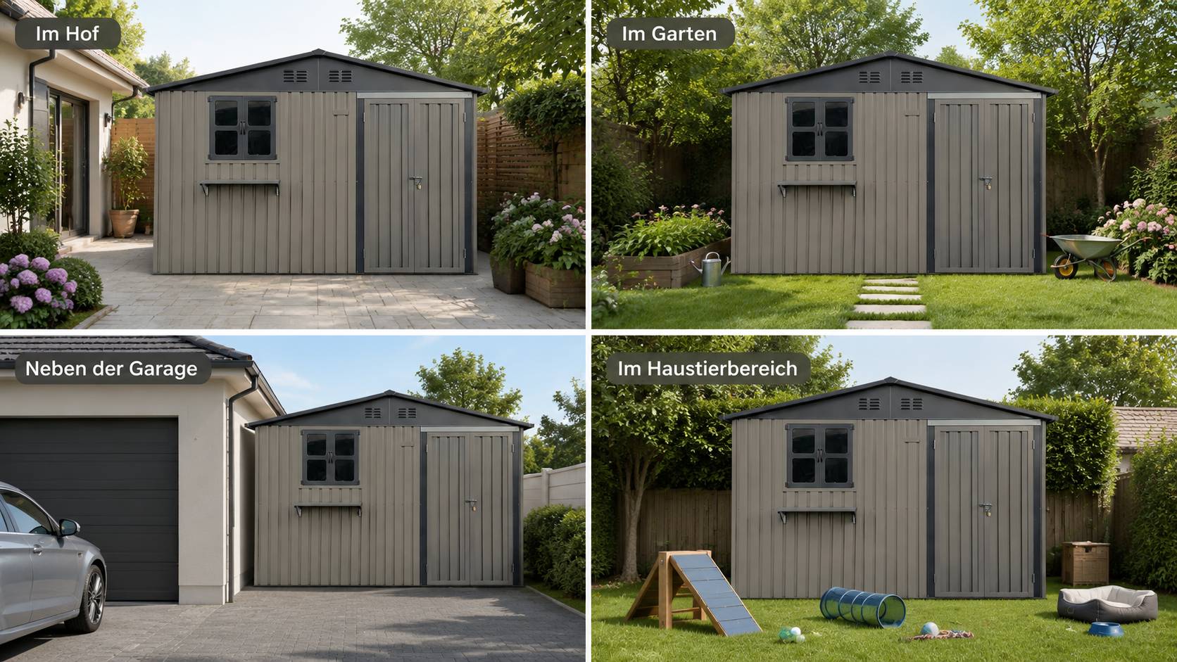 ComfortXL - Abri de jardin acier galvanisé brun 295 x 244 cm 7,19 m² rangement extérieur verrouillable - ComfortXL Outdoor Living - Image 3