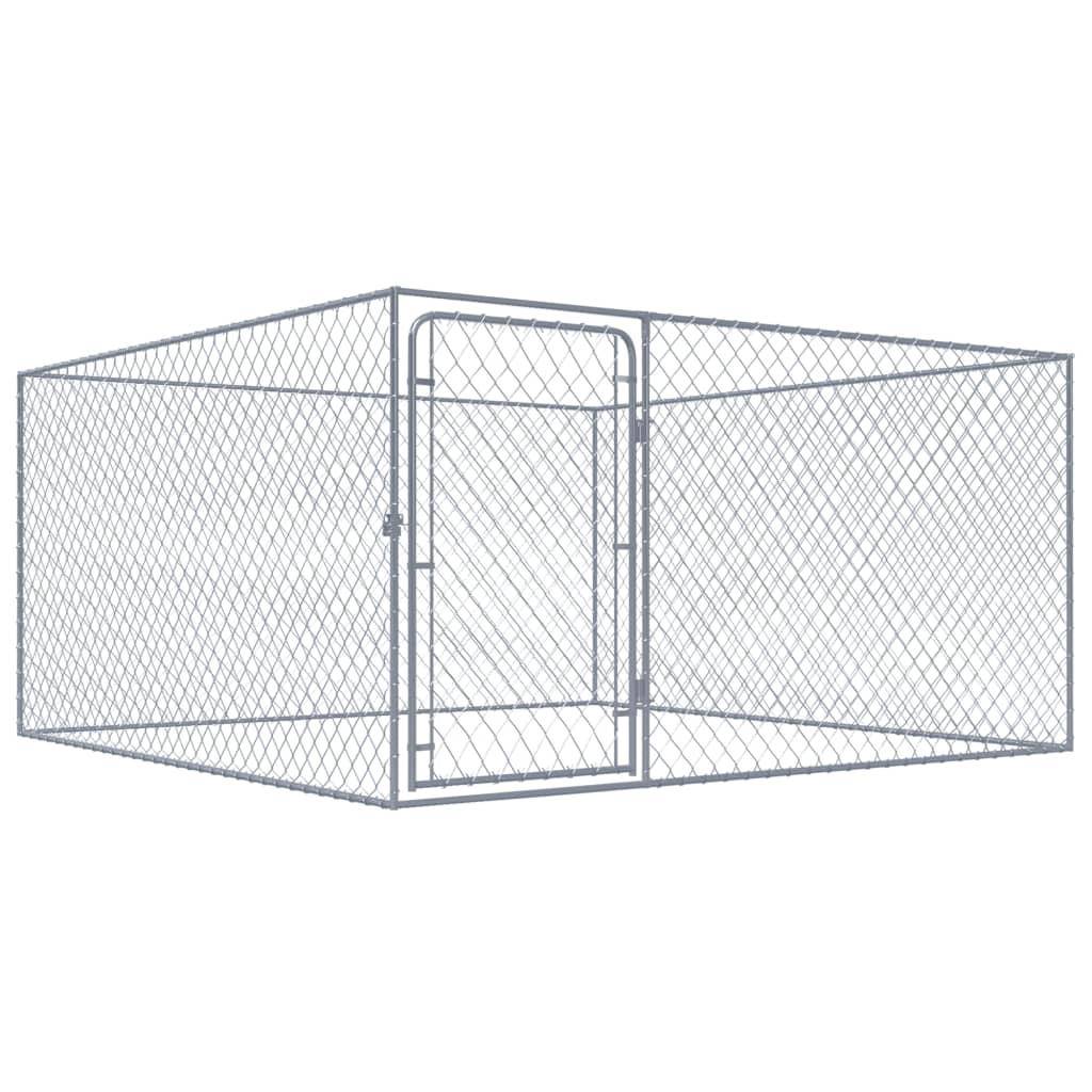 Helloshop26 - Chenil extérieur cage enclos parc animaux chien extérieur pour chiens acier galvanisé 2 x 2 x 1 m - Image 1