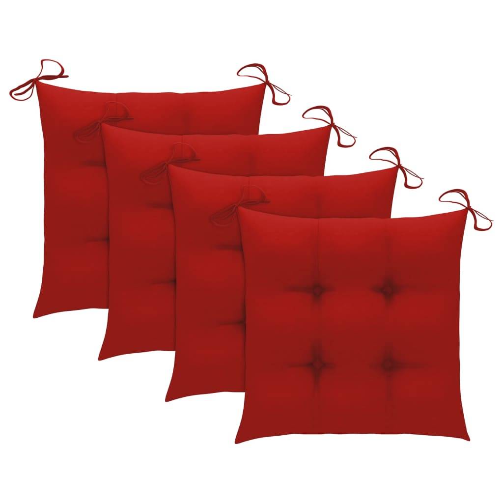 PANGIVO - Lot de 4 chaises de jardin bois teck massif rouge 55 x 60 x 89 cm - PANGIVO - Image 3